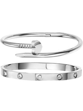 Stainless steel Nail Bangle Bracelet